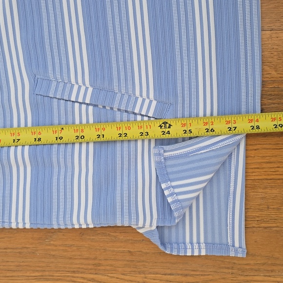 LIZ CLAIBORNE BRAND WOMEN'S BLUE & WHITE STRIPES 3/4 SLEEVES TOP SIZE LARGE - Picture 13 of 16